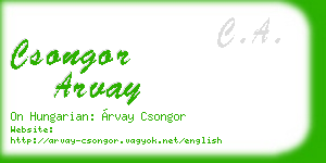 csongor arvay business card